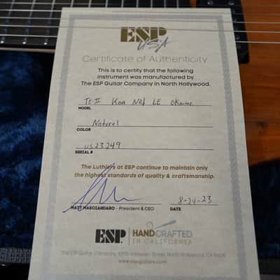 ESP USA TE-II - Koa Natural 6-String Electric Guitar (#20/25 Made) image 6