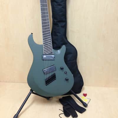 Haze-7 MGS Fanned Frets 7-String Electric Guitar,Military Green+ Free Gig Bag image 1