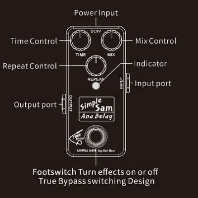 Simple Sam Ana Delay 500ms Pure Analog Guitar FX Pedal Bypass Astounding Tone image 7