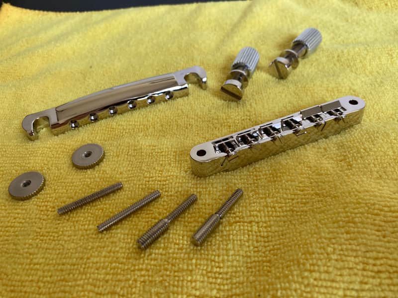 Gibson ABR-1 “Wired” Nickel Bridge and Aluminum Stop Bar Tailpiece Combo Current - Nickel Plated image 1
