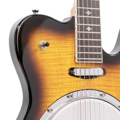 Gold Tone Solid Body Electric Banjitar Tobacco Sunburst, Left Handed image 4