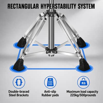 Augioth four-legged hydraulic drum stool, anti-shake rectangular base + memory foam cushion, suitable for double bass drum playing and intense performances. image 5