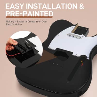 DIY Telecaster Style Electric Guitar Kits Mahogany, Black image 5