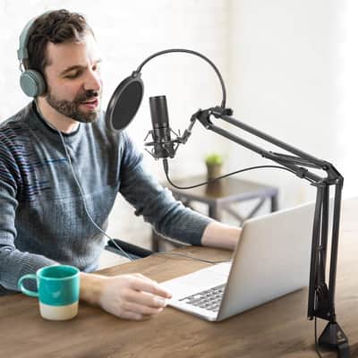 TONOR T20 Microphone Arm Stand, Adjustable Suspension Boom Scissor Mic Stand with Pop Filter image 8