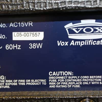 Vox AC15VR Valve Reactor 1x12 Guitar Combo 2010-2014 Black (54273) image 6