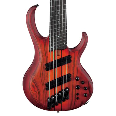 Ibanez BTB866MSBRF BTB Bass Workshop 6-String MS Bass - Brown Topaz Burst Flat image 1