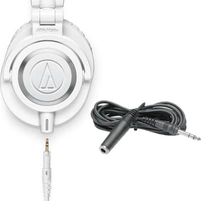 Audio-Technica ATH-M50xWH White Closed Back Monitor Headphones w/ Extension Cable image 1