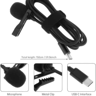 Lapel Microphone - 3.5mm Omnidirectional Condenser Mic, Clip On Mic for Smartphones, Noise Cancelling for Podcast, YouTube, Vlogging, Asmr image 2