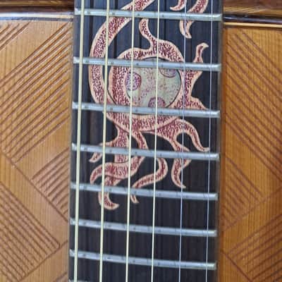 Blueberry Handmade Baritone Acoustic Guitar Dragon Motif image 4