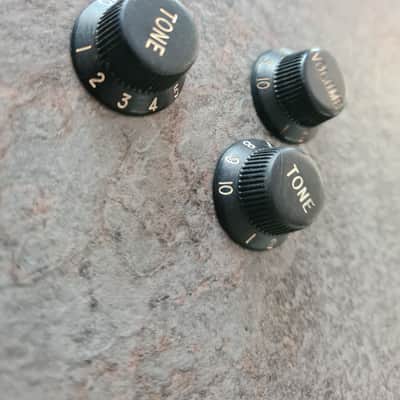 Fender JV SQ Stratocaster knob set MIJ 1980s - Black image 2