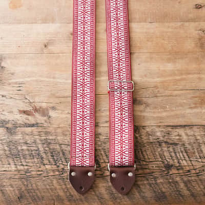 Vintage Red 60s/70s Hippie Guitar Strap / Handmade in the UK / Case Candy image 2