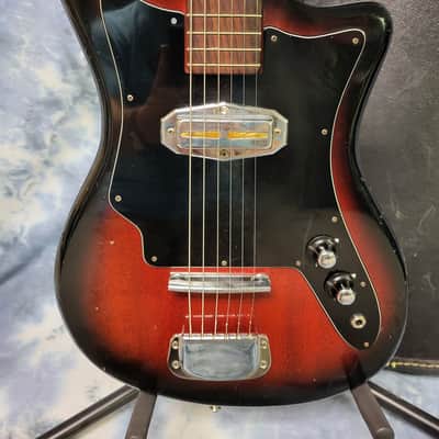 Vintage RARE 1962 Teisco Gen Gakki Audition Gold Foil Pickup Electric Guitar Pro Setup New Strings Original Soft Shell Case 1962 image 2