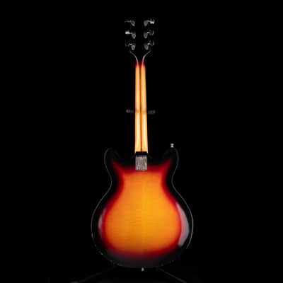 Vintage Wilson Semi-Hollow Electric Guitar Sunburst with Gig Bag image 11