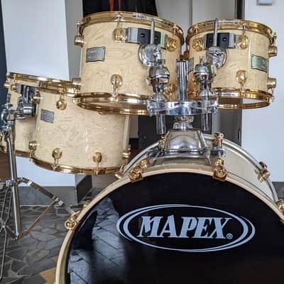 Rare Mapex Orion 22/10/12/14/16 Drumset gold hardware image 3