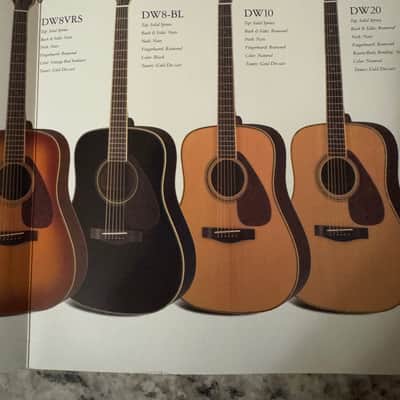 Yamaha DW Dreadnought Acoustic Brochure DW6 DW8 1999 DW8VRS DW10 image 5