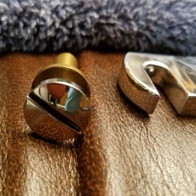 PRS Stoptail Bridge 2016 Nickle/Brass, Brass String Guide Inserts, Brass Posts image 5