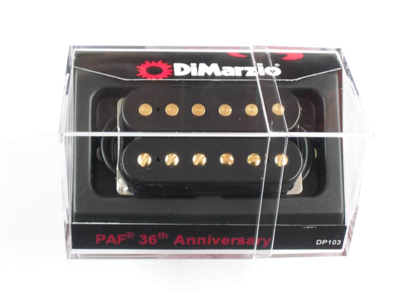 DiMarzio Regular Spaced PAF 36th Anniversary Neck Humbucker Black W/Gold Poles DP 103 image 1