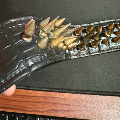 Steel Weather Vegan Leather Spiked Guitar Strap image 5