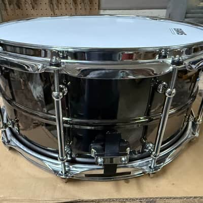 Pork Pie 14x6.5"BOB" Black Brass Snare Drum 2000s - Black brass image 5