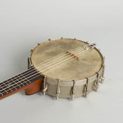 Bay State  Model 299 Piccolo Banjo,  c. 1895, black gig bag case. image 7