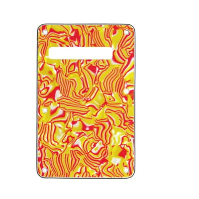 Strat Stratocaster Electric Guitar Back Plate Trem Tremolo cover USA MEX FIT - Orange Abstract image 10