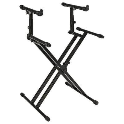 Quik Lok QL-742 USA Double Tier Double Brace Keyboard Stand image 1