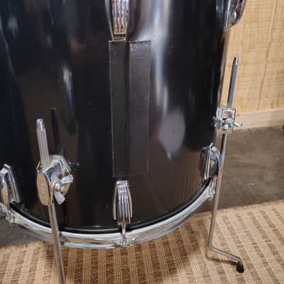 Ludwig 3 Ply With Inner Rings 18"(Diameter)x16"(Depth) Floor Tom 1970's - Black Wrap image 5