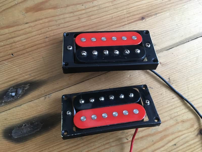 HMV Black Red Alnico Guitar Bridge Neck Humbucker Pickup Set HOT image 1