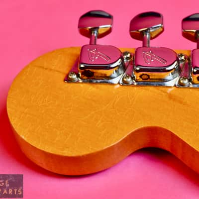Vintage 1968 Fender Jaguar Neck - Original Lake Placid Blue Finish - Bound with Blocks!  100% image 15