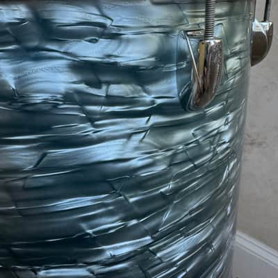 Gretsch Vintage 1951 Round Badge 14” x 21” Cocktail Snare Drum 50s - Blue Pearl image 24