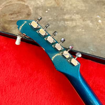 Guyatone LG-350T Sharp 5 c 1967 Blue sparkle original vintage MIJ Japan bizarre guitar guya image 5