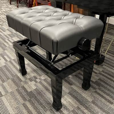 CGM Piano Bench - Leather - Pneumatic Lift Mechanism - NG-13 - New - Polished Black image 5