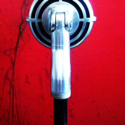 Vintage RARE 1930's Shure 730B crystal cardioid microphone Satin Chrome w Turner TB2 stand Billie Holiday image 12