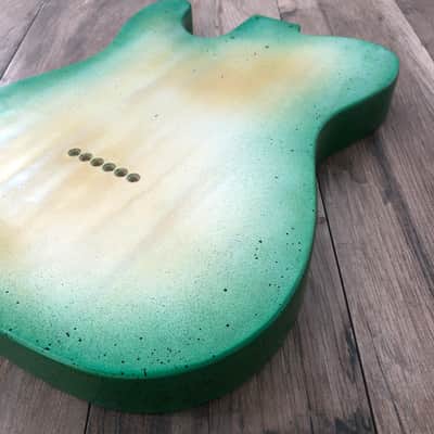 FRANCHIN Mars guitar body Apple Green Burst Sunburst 100% Nitro Lacquer VOS SS Poplar Telecaster-Tele-T-Style Made in Italy - Stock piece #23070626 Bild 13
