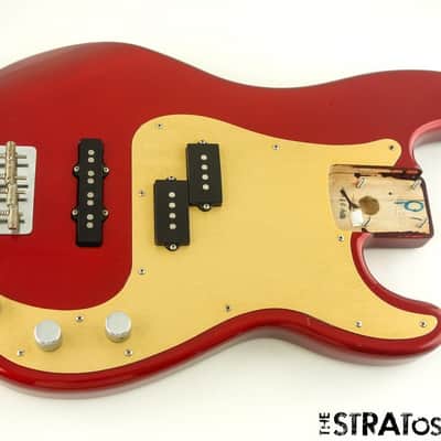 USED Fender Precision BASS Special LOADED BODY P/J Pickups P Bass Alder Red image 1