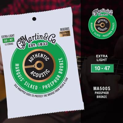 Martin Authentic Acoustic® Marquis® Silked Guitar Strings – Phosphor Bronze, Medium Gauge | Warm, Balanced Tone with Bridge Protection | Silk-Wrapped Ball Ends image 4