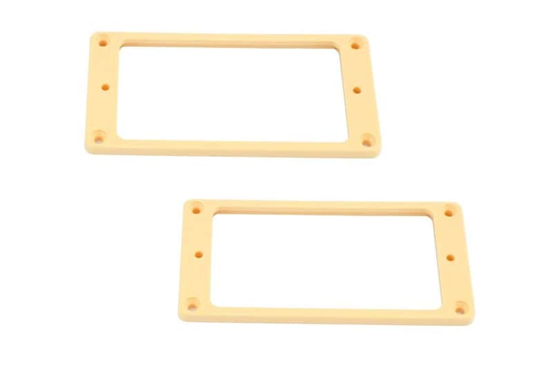 Allparts PC-0745 Non-slanted Humbucking Pickup Ring Set, Cream plastic image 1