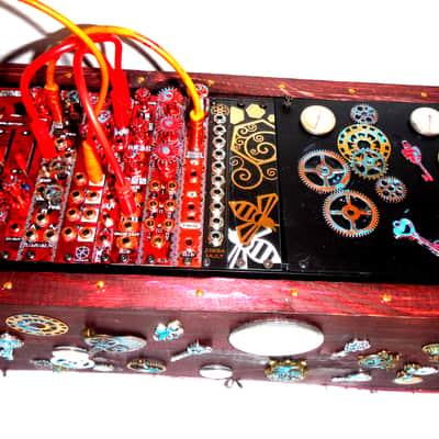 Synth Portal Steampunk Modular Powered Synthesizer-no modules 2025 - Wood/black & bronze image 6