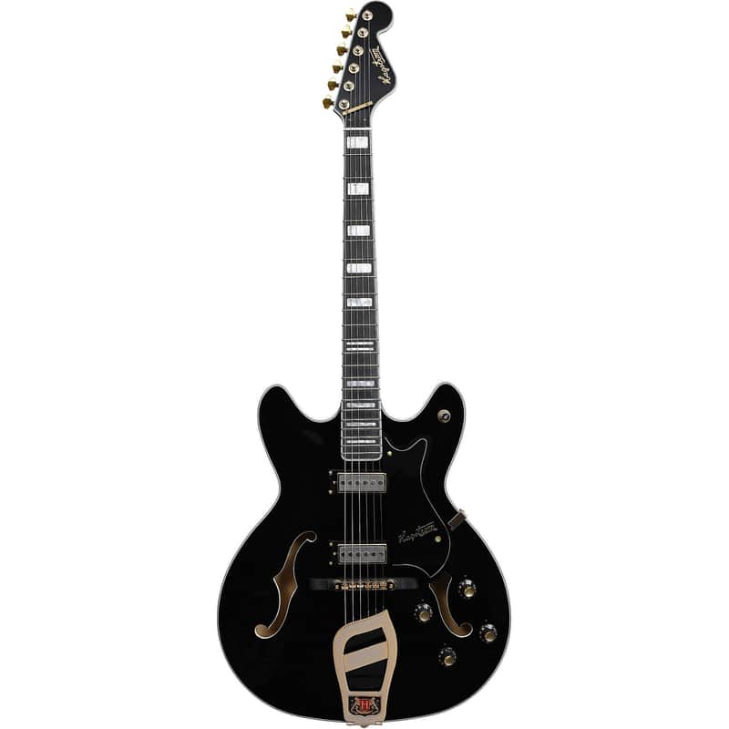 Hagstrom '67 Viking II Hollowbody Electric Guitar - Black Gloss image 1
