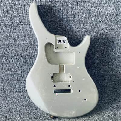 Metallic Silver Electric Bass Guitar Body image 1