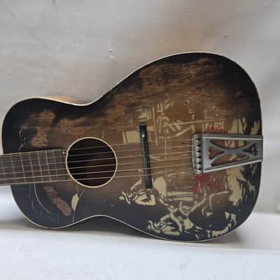 Harmony H1057 Singing Cowboy 1951 - 1963 - Sunburst with Cowboy Graphic image 2