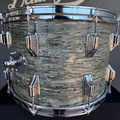 Vintage Rogers Fullerton 10x14" Mounted Tom in Blue Strata w/ TrueHoops (Rm4) image 2