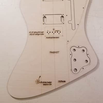 Guitarsbydesign Firebird Guitar Body Template For Strat Neck/bridge image 1