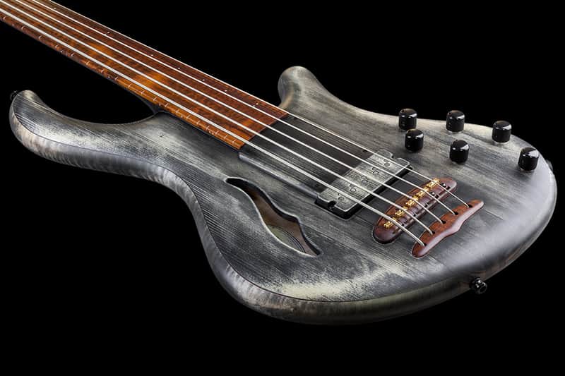 Mayones Patriot MR Fretless 5 Antique Black Snakewood Fingerboard image 1