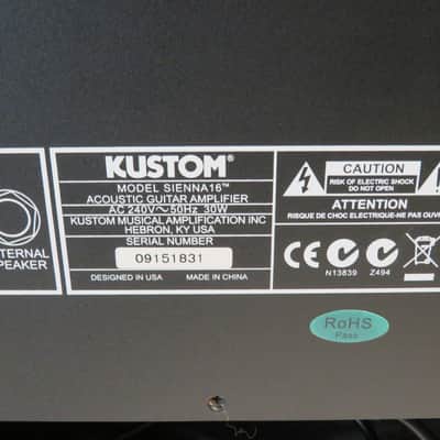 Kustom Sienna 16 Acoustic Guitar Amplifier image 6