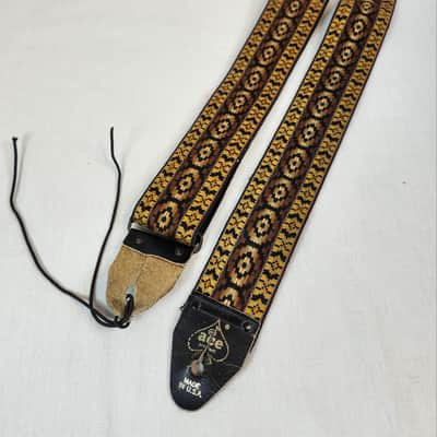 Ace Vintage Brown Jacquard Woven Strap, 1960s, Leather Ends, USA image 2