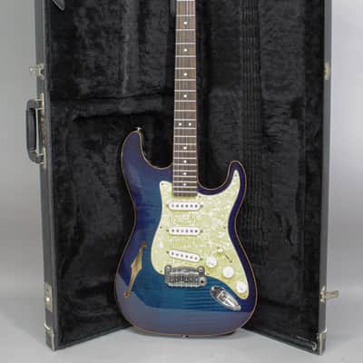 2010 G&L USA Legacy Semi-Hollow Flametop In Blueburst w/OHSC image 1