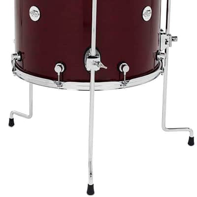DW Design Series Maple Floor Tom, 16x18 - Cherry Stain Gloss Lacquer w/Chrome Hardware (DDLG1618TTCS) image 2