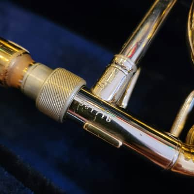 King Cleveland 605 F Trigger Trombone Gold Brass With Mouth Piece And Case image 3