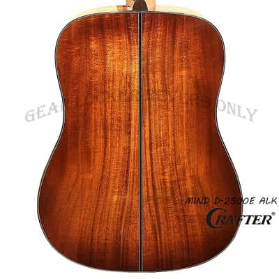 Crafter MIND D-2500e ALK DL Dreadnought all Solid Flamed koa acoustic guitar image 4
